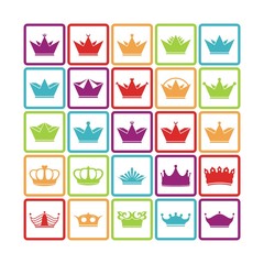 Set Simple Crown Square Design Full Color