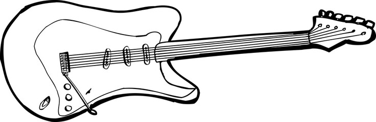 Outlined Electric Guitar