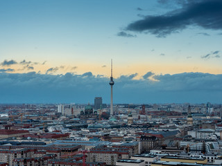 View of Berlin skyline and TV Tower in Autumn