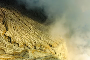 Tuinposter Detail from Kawah Ijen volcano and crater ,Indonesia © yavuzsariyildiz