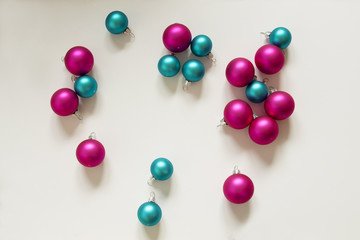 Blue  and pink Christmas Bulbs Christmas  decoration 
