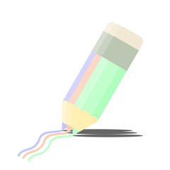 three crayons in red, blue and green colors