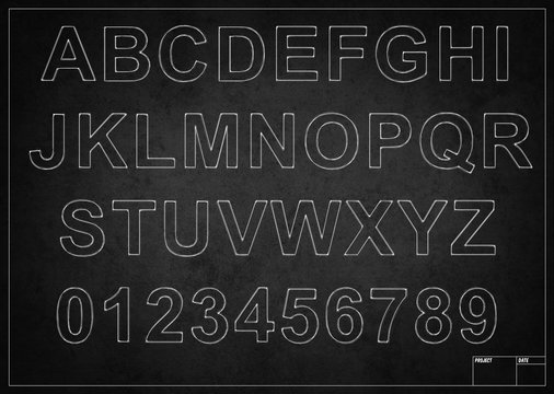 Blackboard with alphabet letters