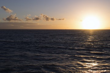 Scenic view of beautiful sunset above the sea