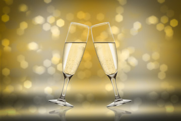 Toast champagne - color light background