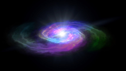 blue galaxy in the space.