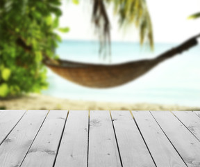 Wooden pier with beautiful sea or ocean  background