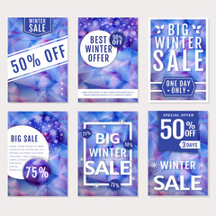 Winter sale banners. Vector set.