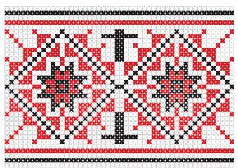 Romanian traditional pattern Vector illustration icon pixel