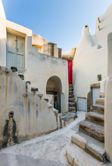 Hinterhof in Emporio, Santorini, Greece