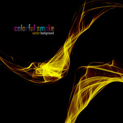Colorful smoke isolated on black. Vector illustration. Eps 10