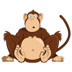 Fototapeta premium Vector of surprised monkey