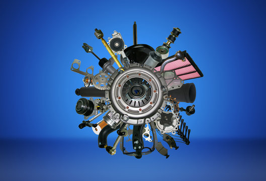 Many images of spare parts