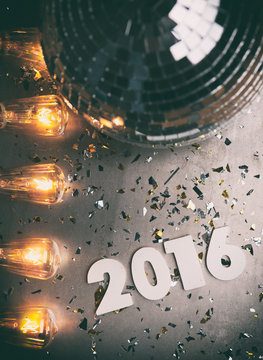 NYE: Disco Retro Background For New Year 2016