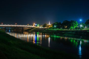 Naklejka premium Wat Nangphaya near the river,Pisanuloke,Thailand.