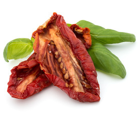 Dried tomatoes isolated on white background cutout