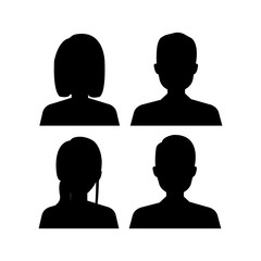Young people avatar silhouette