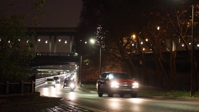  City life in night. Paris is the capital and most populous city of France.