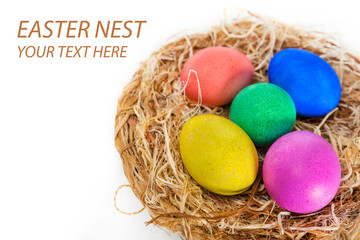 Easter eggs in the nest