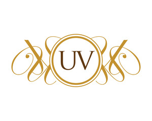 UV Luxury Ornament Initial Logo