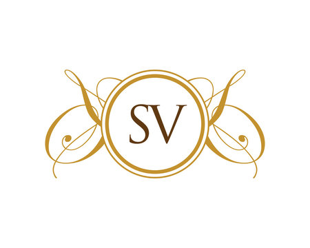 SV Luxury Ornament Initial Logo