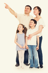 Fototapeta premium happy family in studio