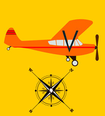 Airplane navigation flat illustration  © vu3kkm