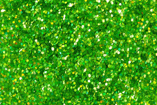 Green glitter texture.