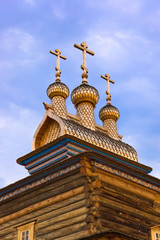 Fototapeta na wymiar Wooden church in Kolomenskoe - Moscow Russia