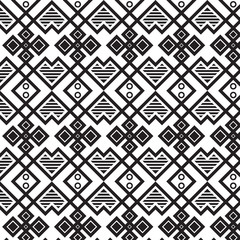 Seamless pattern ethnic black and white