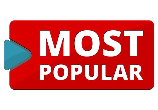 Most Popular sign, button, icon