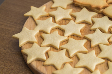 Fototapeta na wymiar Star shaped butter cookies, Christmas pastry