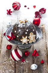 Christmas pudding with gingerbreads
