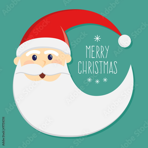 “Round Santa Claus Face Christmas Greetings” Stock image and royalty