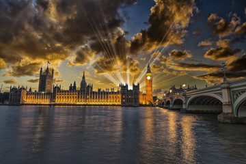 Beautiful view of Westminster by night