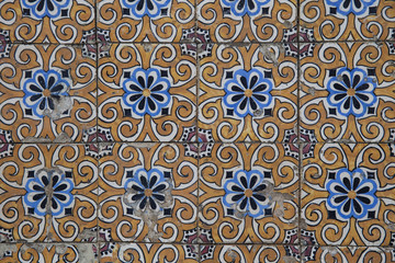 Detail of some typical portuguese tiles