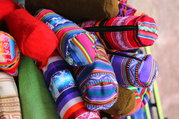 local Peruvian products. Cuzco streets.traditional arts