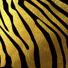 Texture of tiger skin, black and gold - 97158111