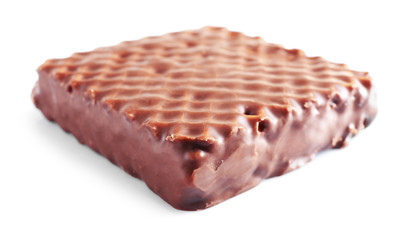 Chocolate wafer, isolated on white