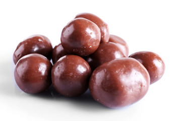 Chocolate balls, isolated on white