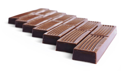 Many Chocolate sticks, isolated on white