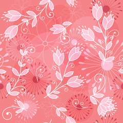 Red Flowers Seamless Pattern