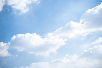 Naklejka na ściany i meble Blue sky with white cloud background