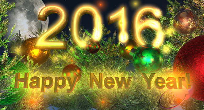 postcard - Happy New Year 2016