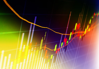 Business background. Market Analyze.Bar graphs, diagrams, financial figures. Forex.