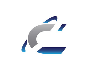 C Swoosh Letter Initial Logo