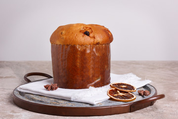 Panettone - sweet bread loaf traditional for Christmas