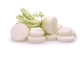Daikon radishes isolated