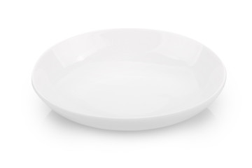 Empty white bowl isolated on white background