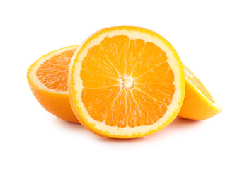 orange fruit slice on white background